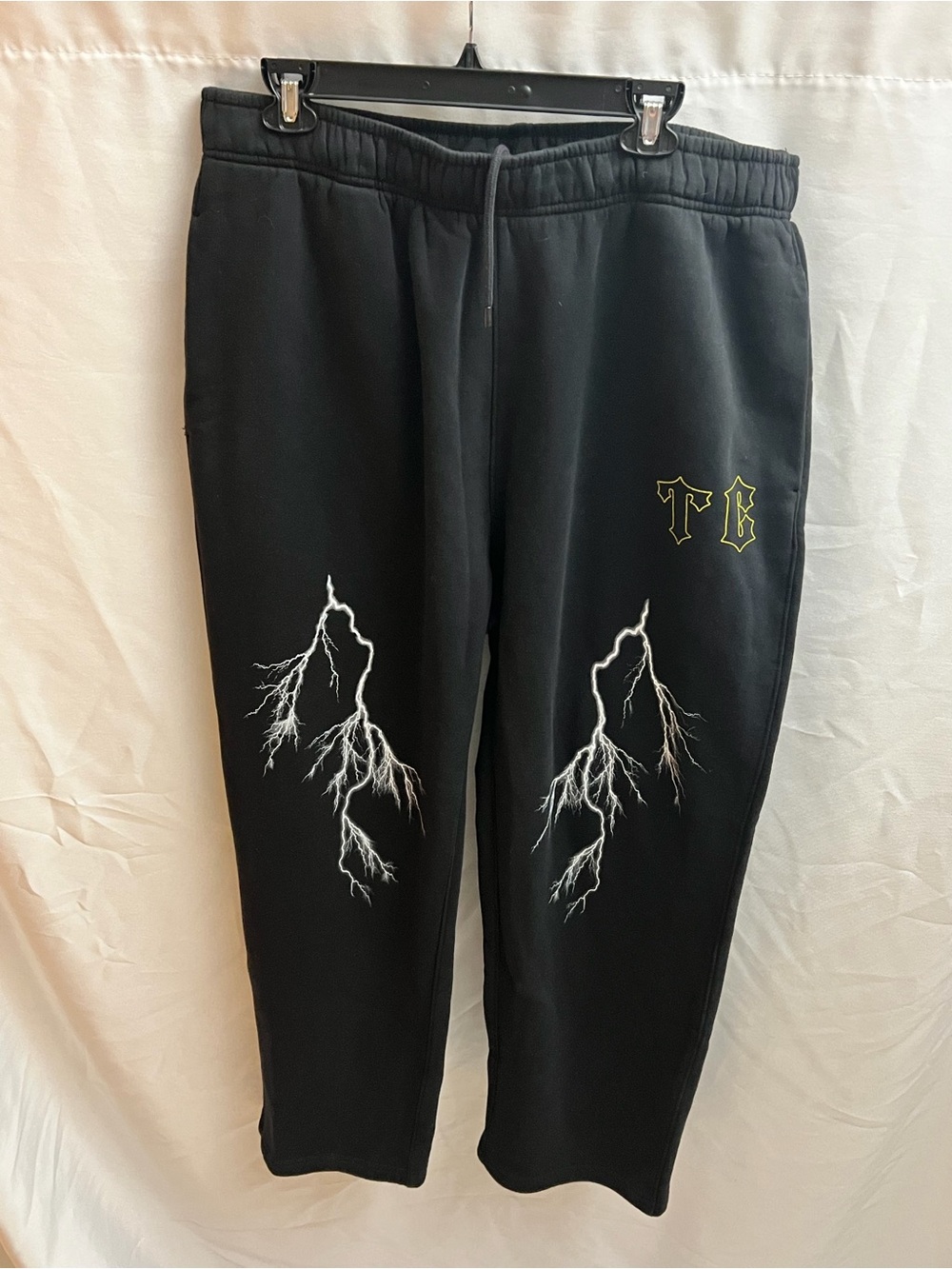 Black Lightning Graphic Joggers with Contrast Logo